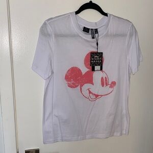 Disney Kids T-Shirt with Pink Mickey Mouse on White